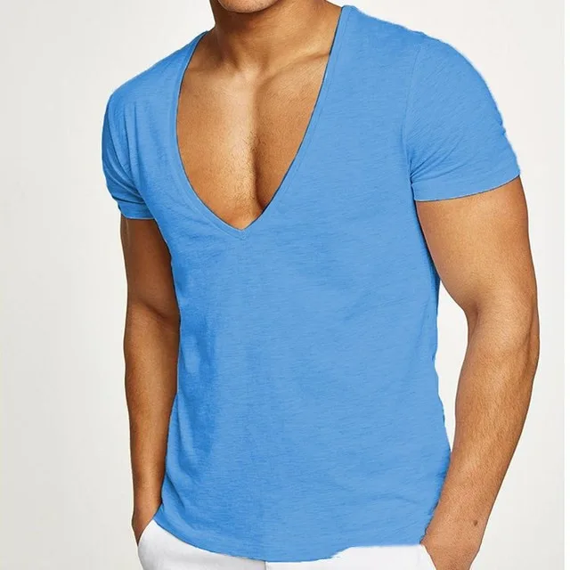 Polyester Gym Tee — Deep Neck detail