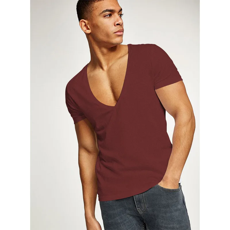 Polyester Gym Tee — Deep Neck detail