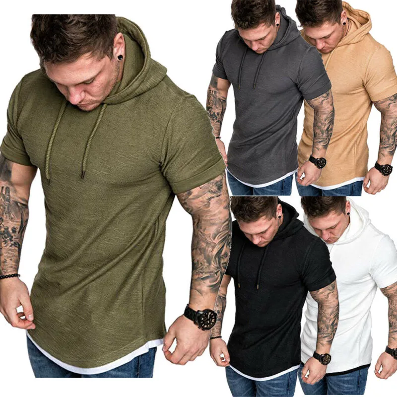 Solid Hooded Tee — Short Sleeve — blank t-shirt