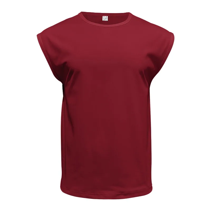180gsm Sleeveless Muscle Tee — Small Cap Sleeve in Burgundy