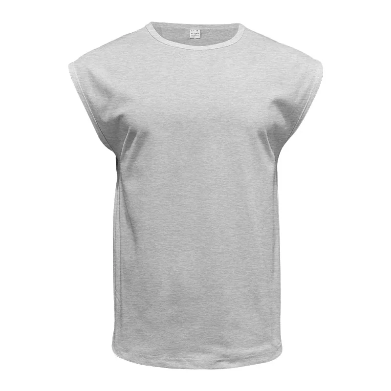 180gsm Sleeveless Muscle Tee — Small Cap Sleeve in Light Heather Grey