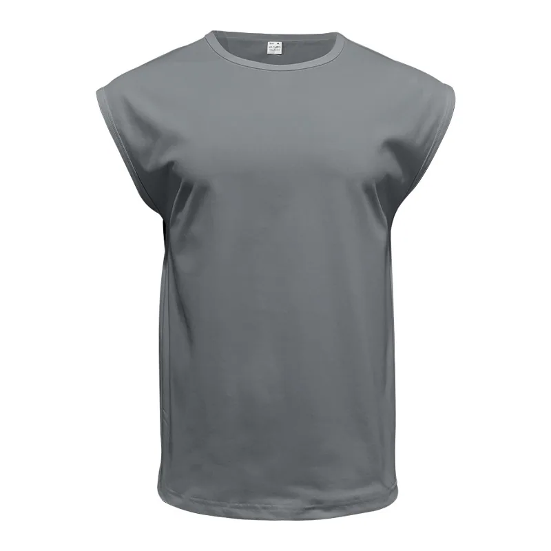 180gsm Sleeveless Muscle Tee — Small Cap Sleeve in Dark Grey