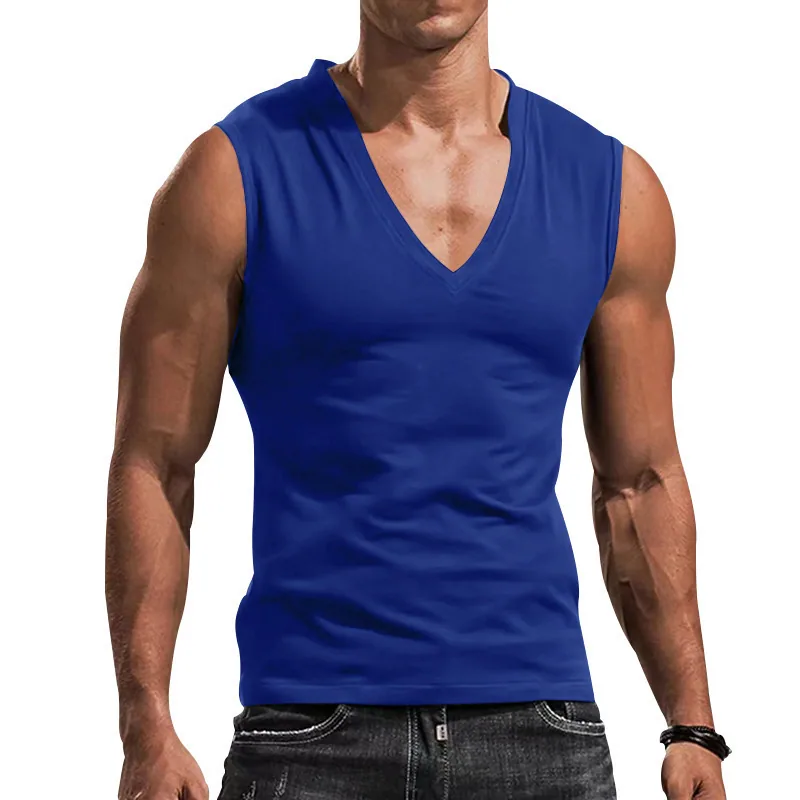 140gsm V-Neck Tank — Light Summer Layer in Royal Blue