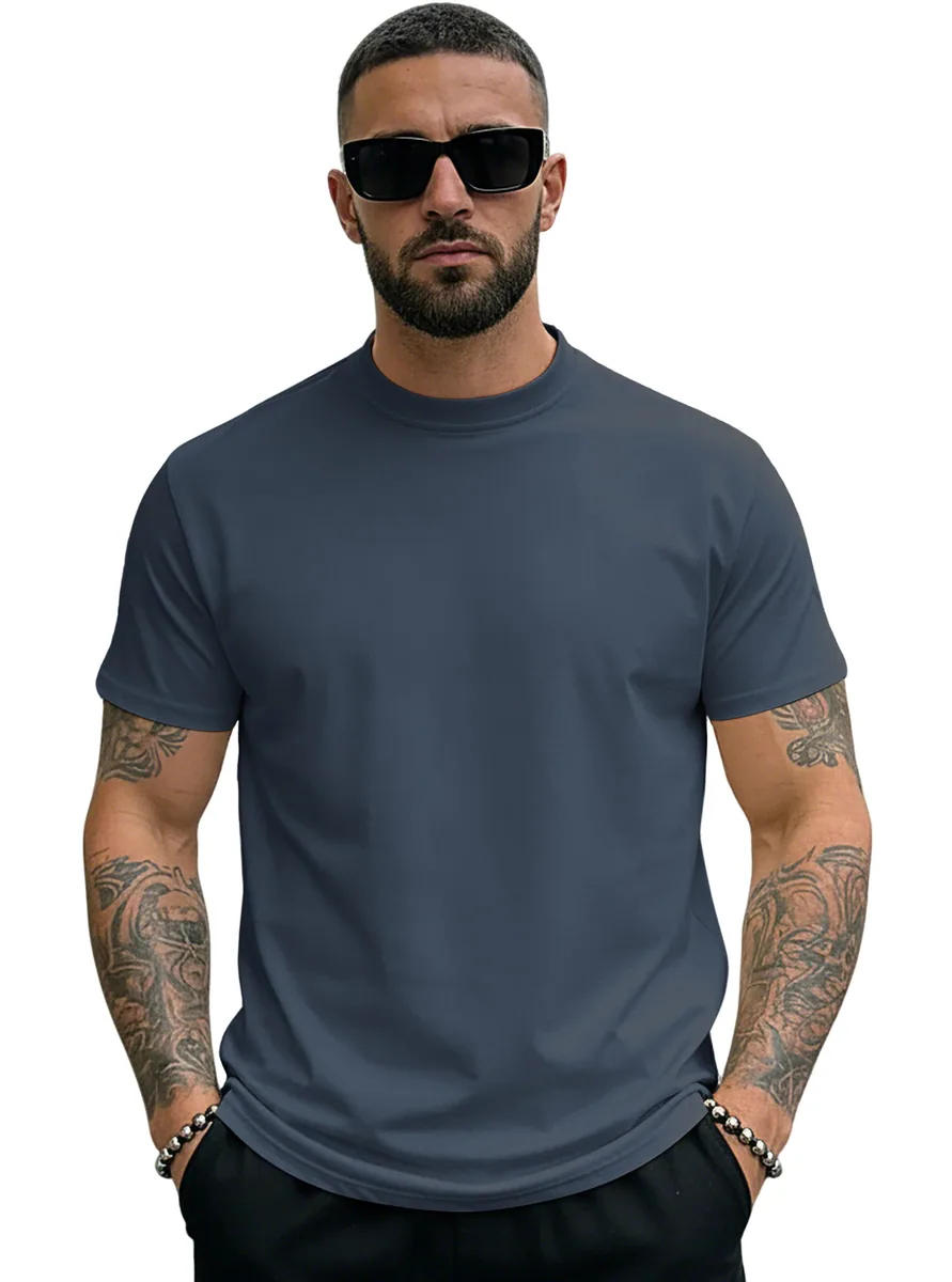 200gsm Euro-Fit Crew — Slim Athletic Cut in Navy