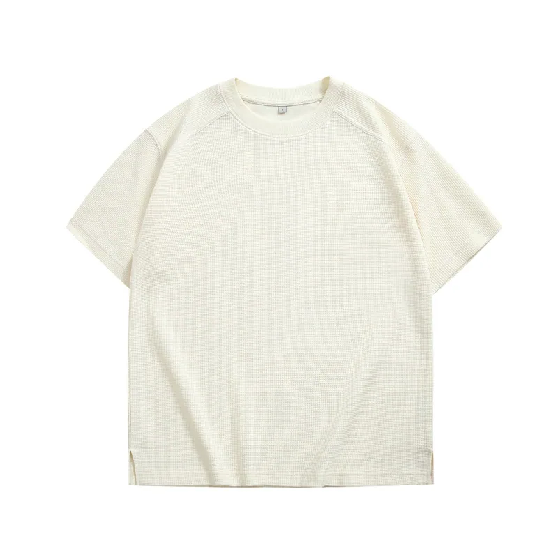 220gsm Waffle Short Sleeve — Raglan, Split Hem in Apricot