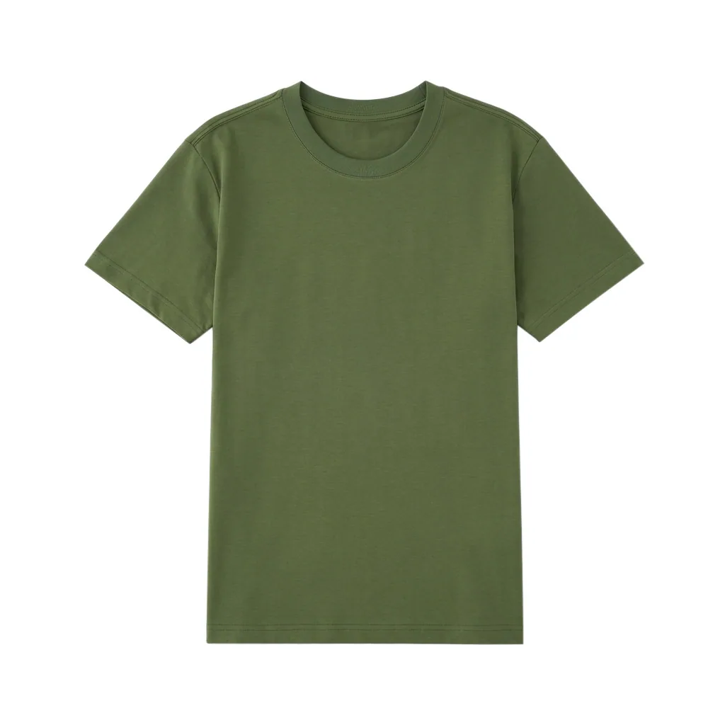 Cool-Touch Sorona Crew — Anti-Odour, Set-In Sleeve in Moss Green