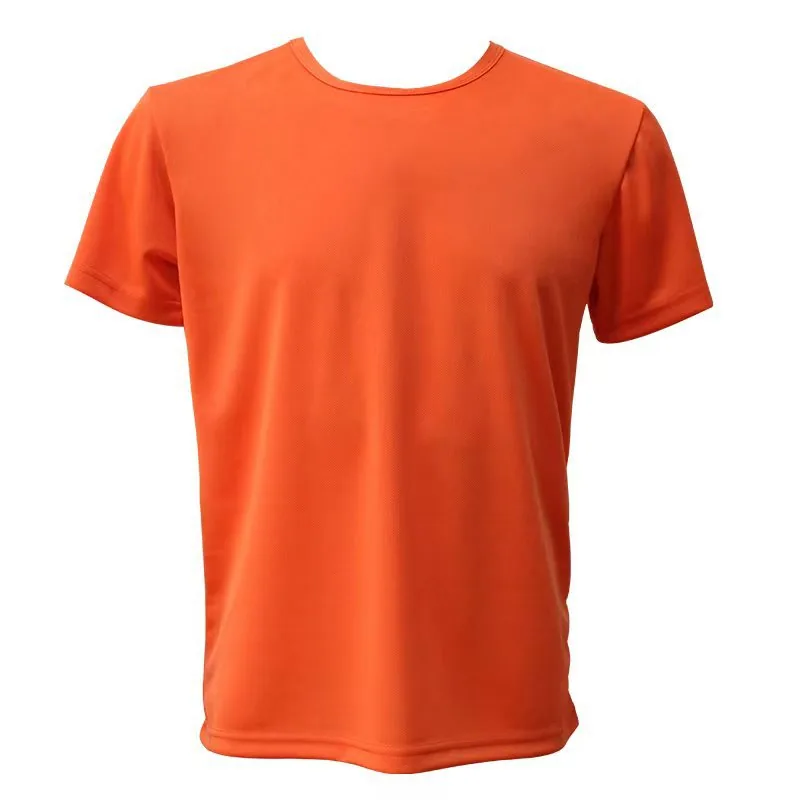Jacquard Waffle Crew — Textured Slim Fit in Orange