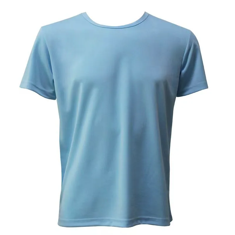 Jacquard Waffle Crew — Textured Slim Fit in Light Blue