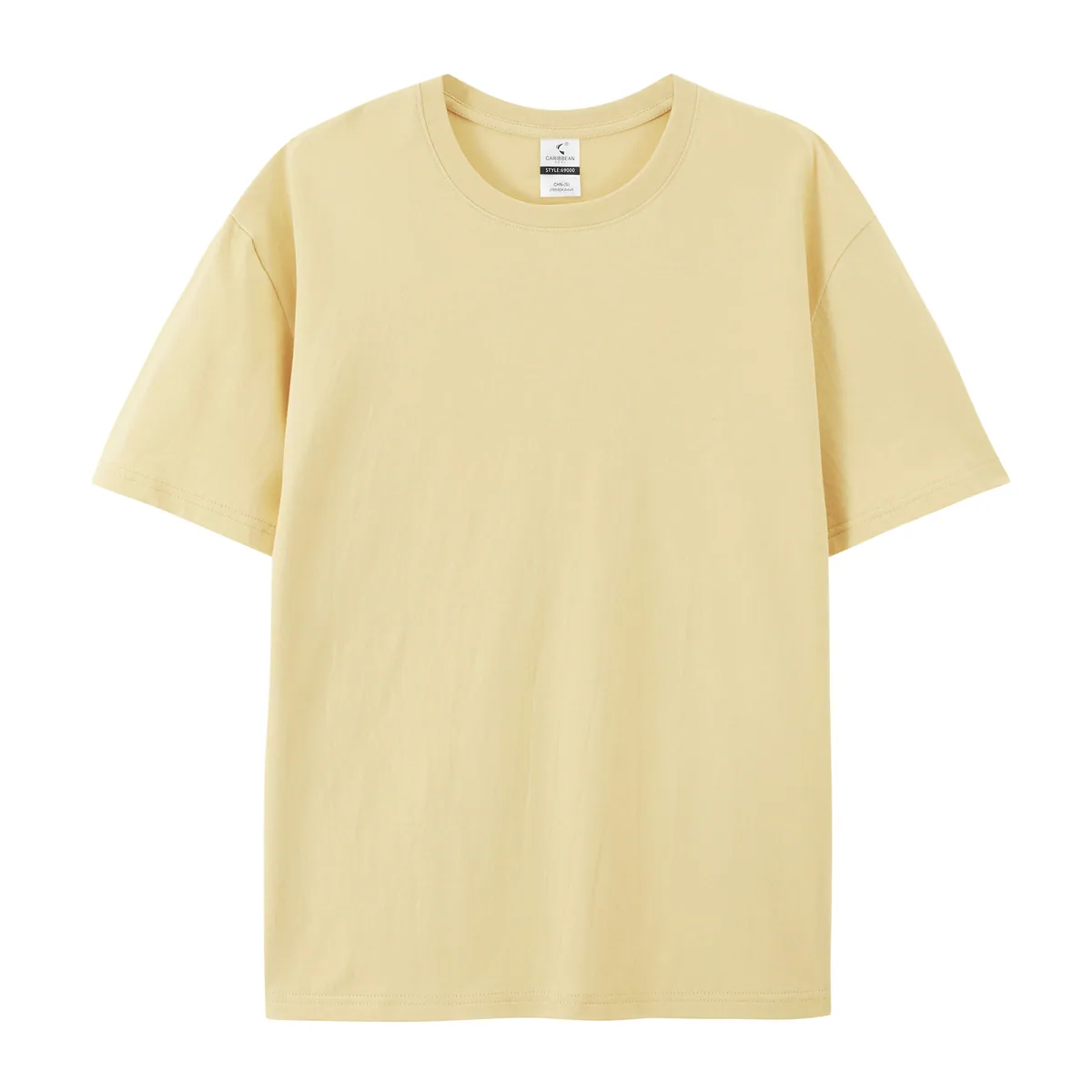 220gsm Boxy Streetwear Tee — Plain, Couple Fit in Light Camel