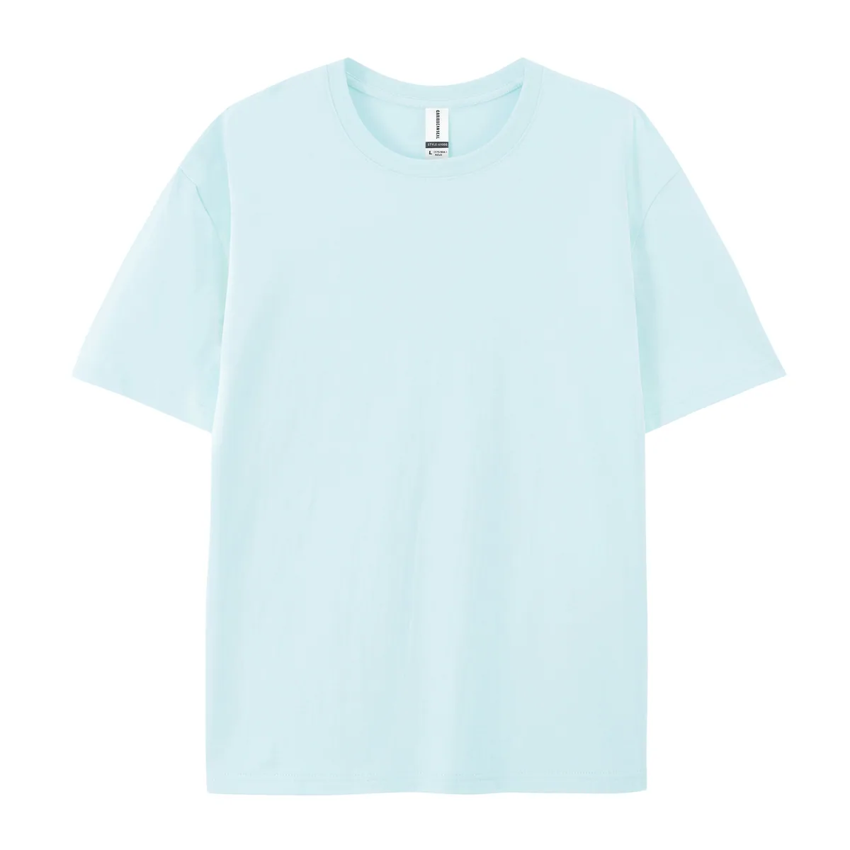 220gsm Boxy Streetwear Tee — Plain, Couple Fit in Cream Blue