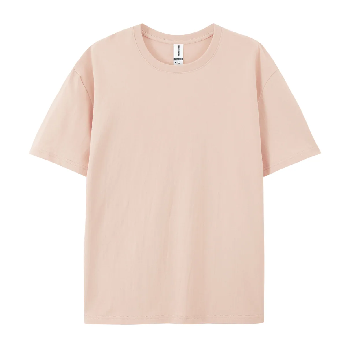 220gsm Boxy Streetwear Tee — Plain, Couple Fit in Coral Pink