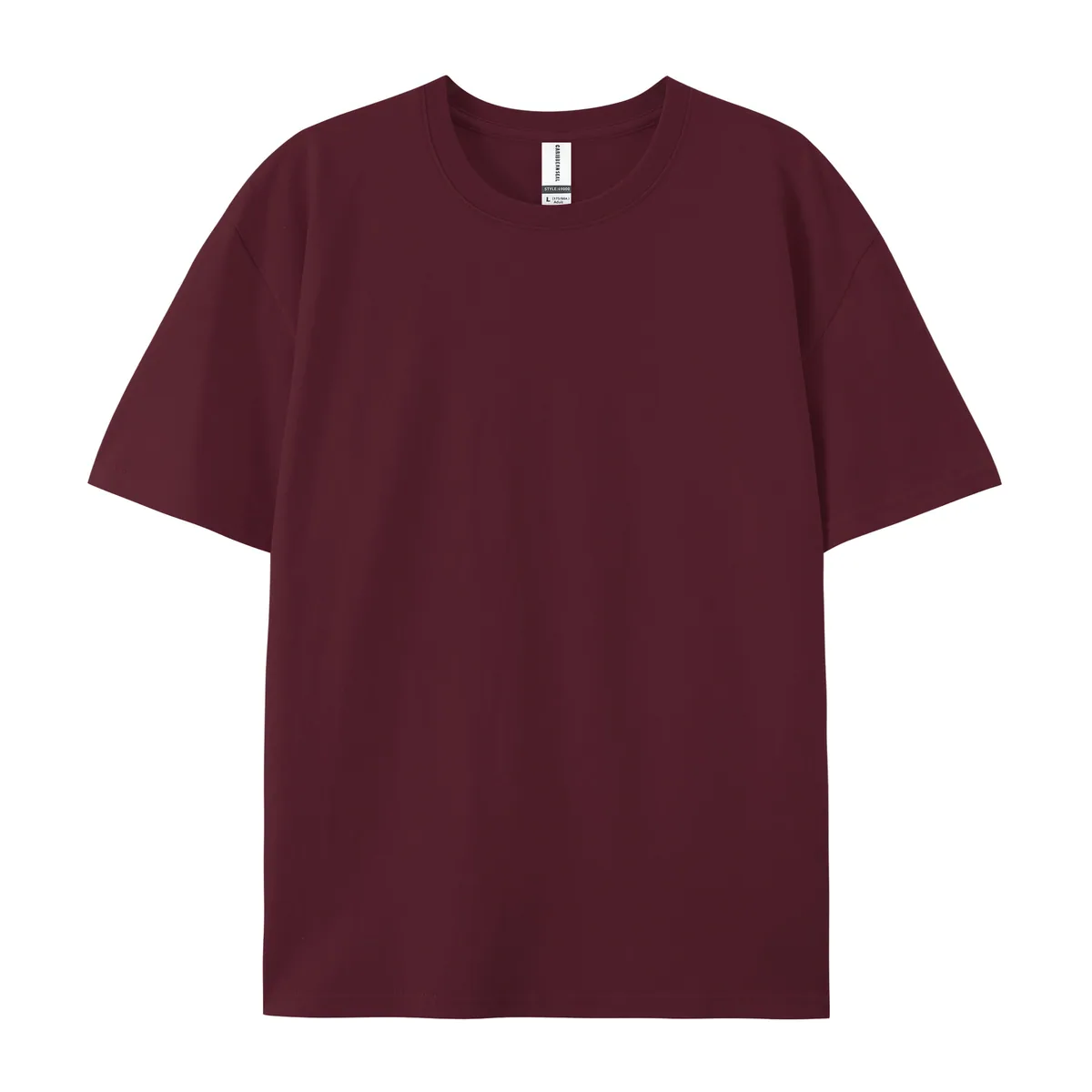 220gsm Boxy Streetwear Tee — Plain, Couple Fit in Maple Red