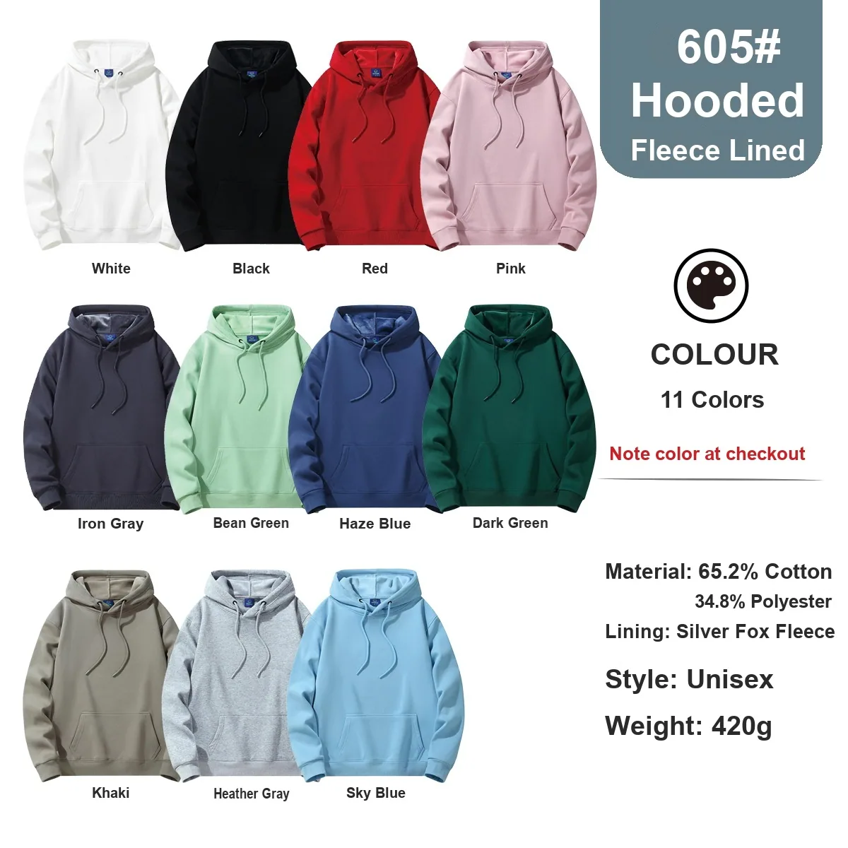Cotton-blend brushed hooded