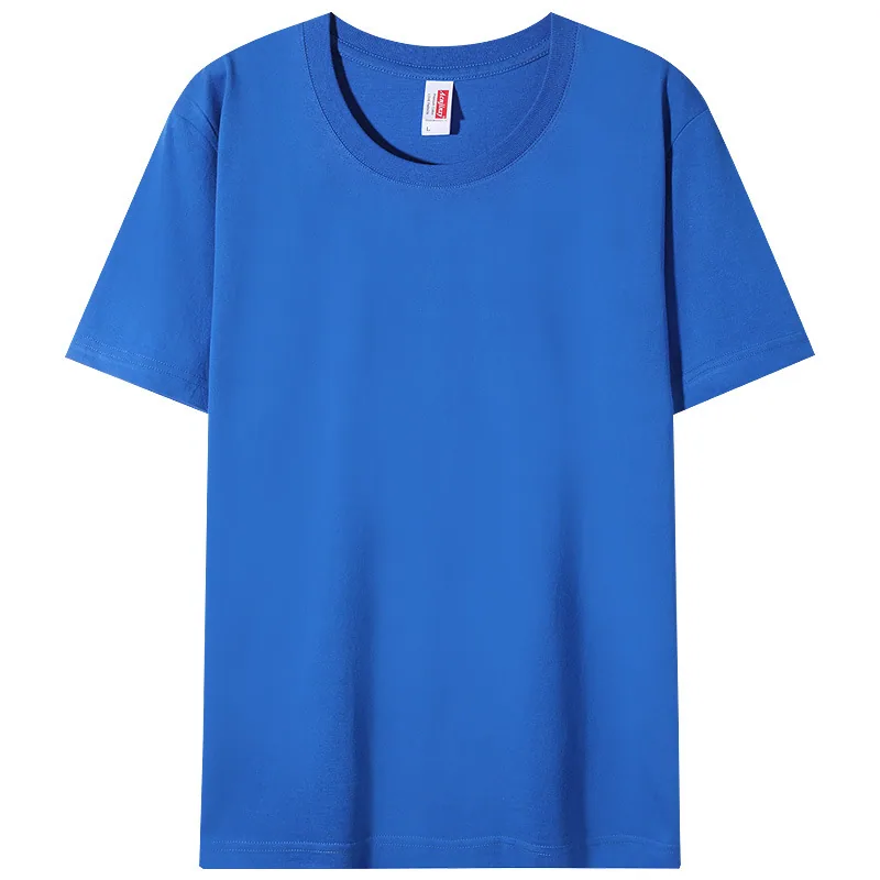 210gsm Combed Cotton Crew — Garment Washed, Relaxed in Royal Blue