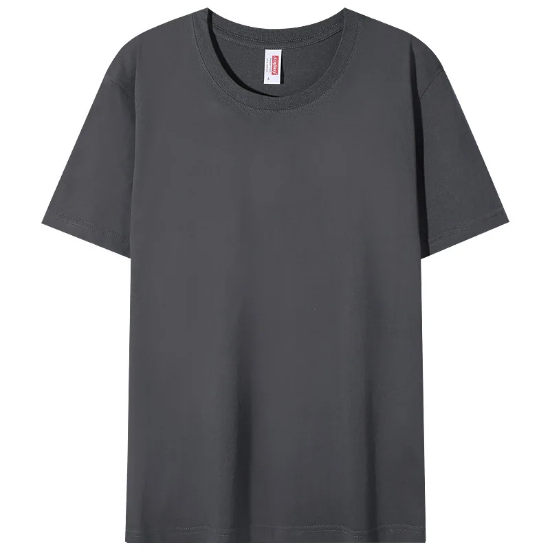 210gsm Combed Cotton Crew — Garment Washed, Relaxed in Dark Grey