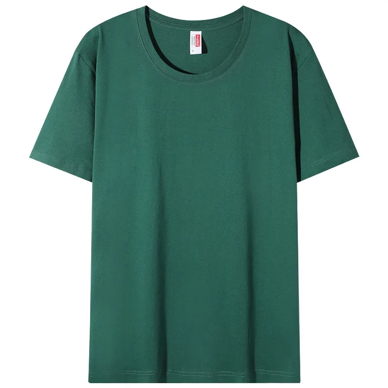 210gsm Combed Cotton Crew — Garment Washed, Relaxed in Dark Green