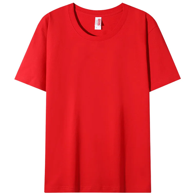 210gsm Combed Cotton Crew — Garment Washed, Relaxed in Red