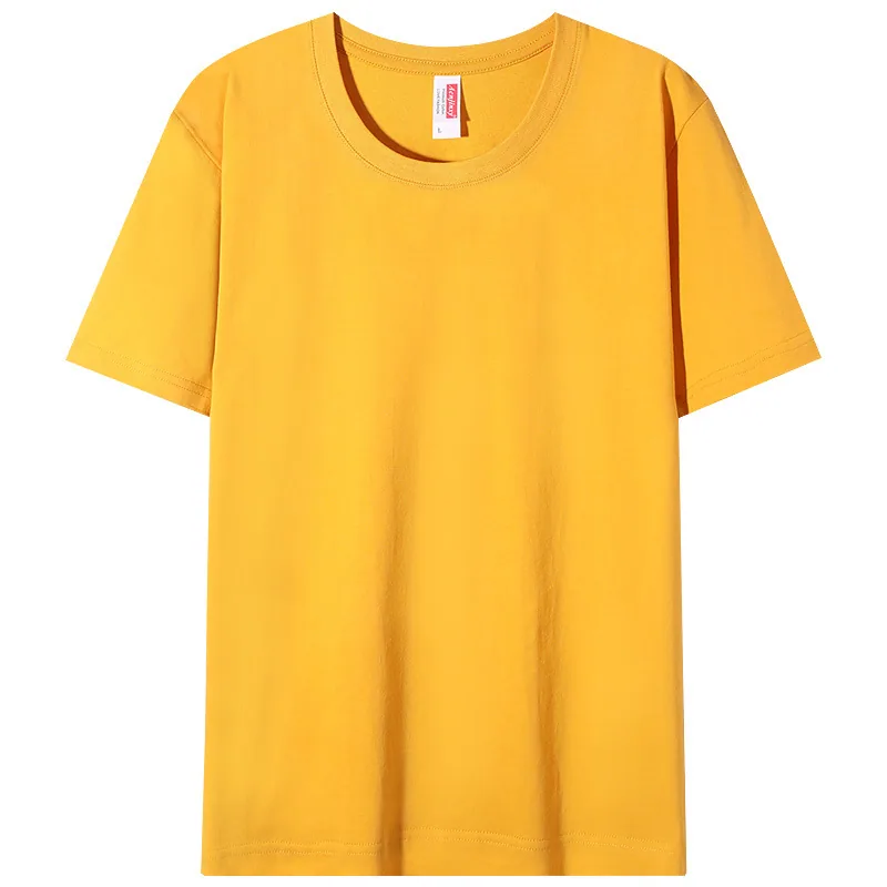 210gsm Combed Cotton Crew — Garment Washed, Relaxed in Ginger Yellow