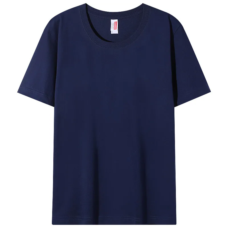 210gsm Combed Cotton Crew — Garment Washed, Relaxed in Navy