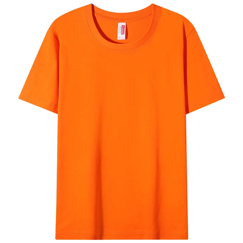 210gsm Combed Cotton Crew — Garment Washed, Relaxed in Orange