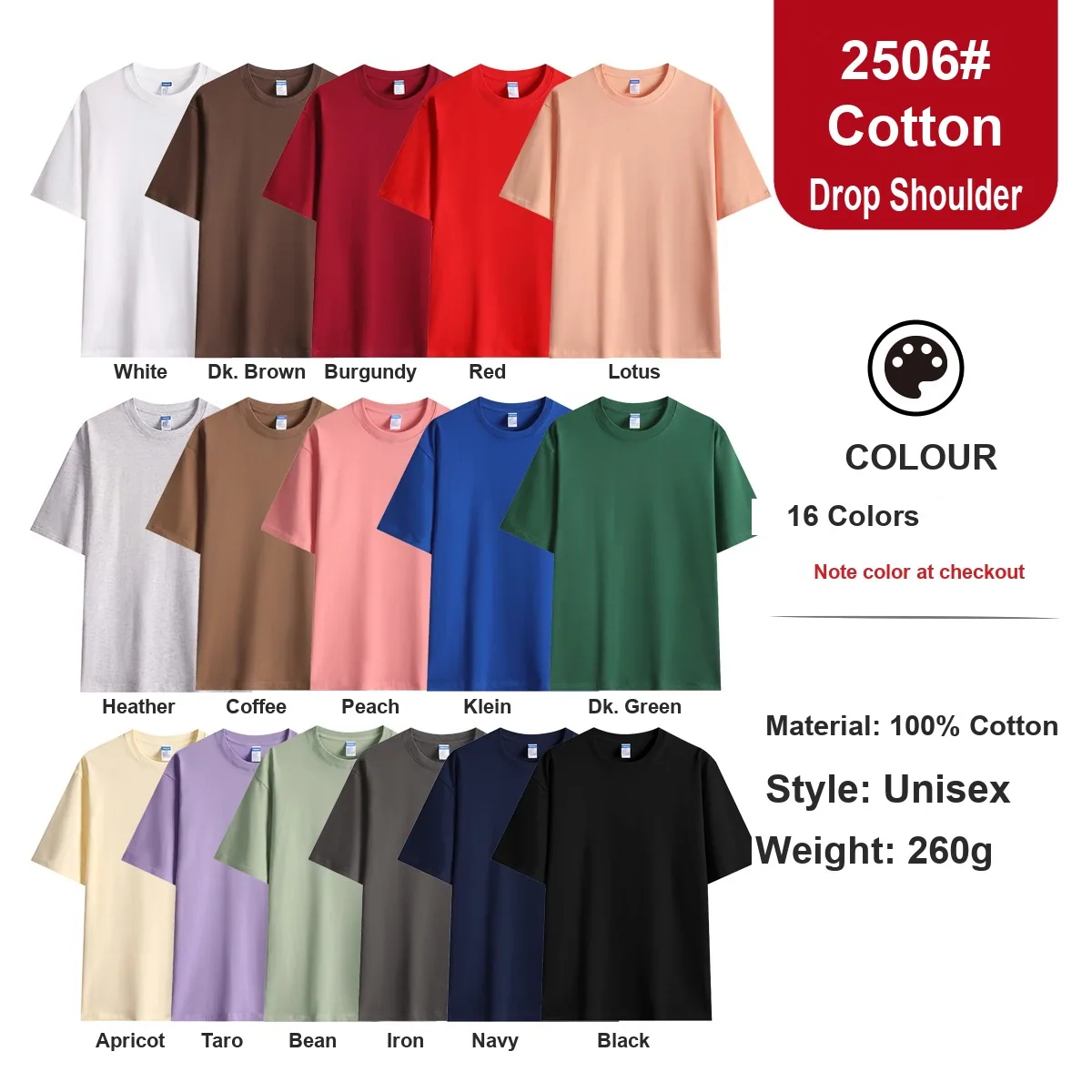 Heavyweight cotton drop-shoulder 260gsm
