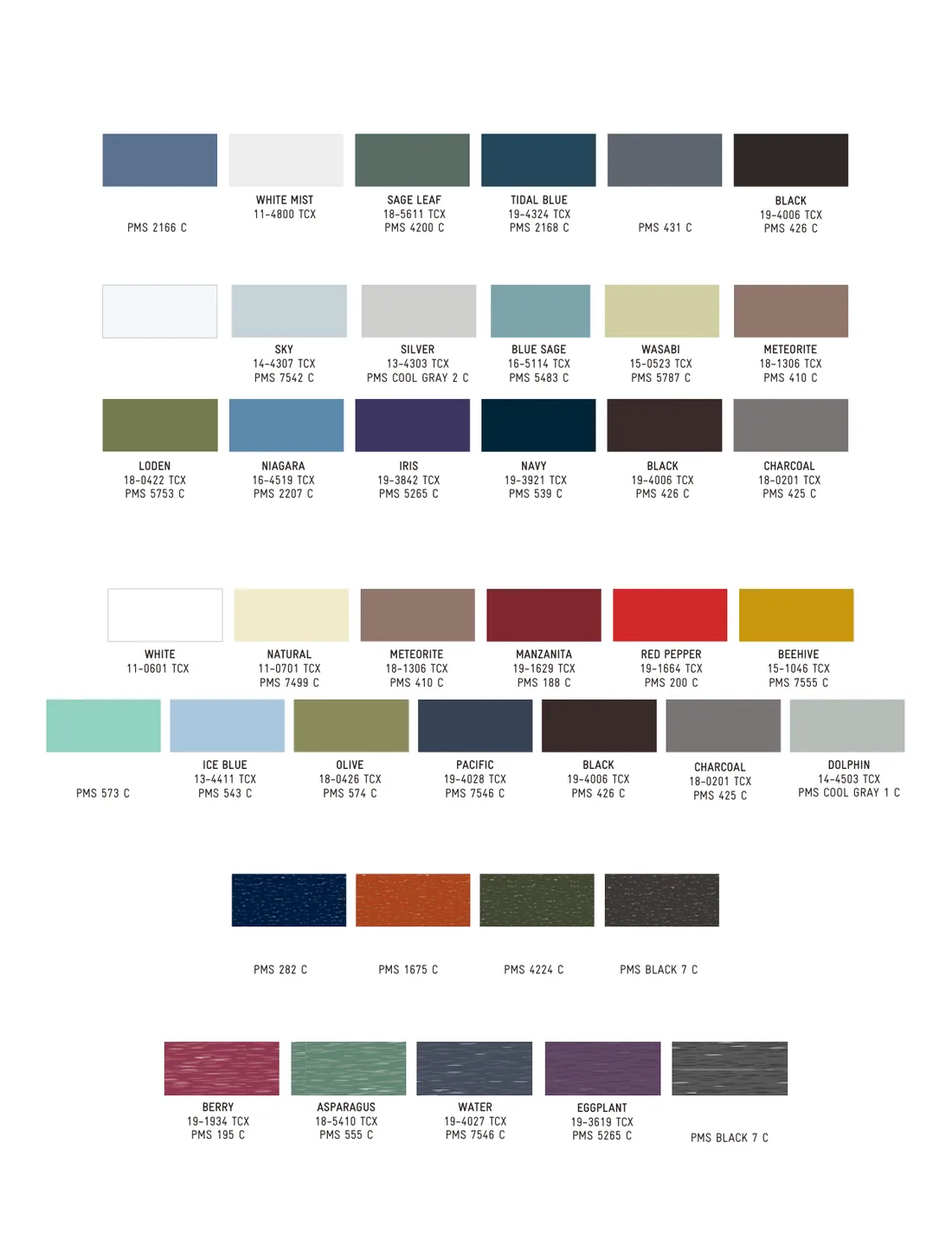 Organic and sustainability-led brand colour card