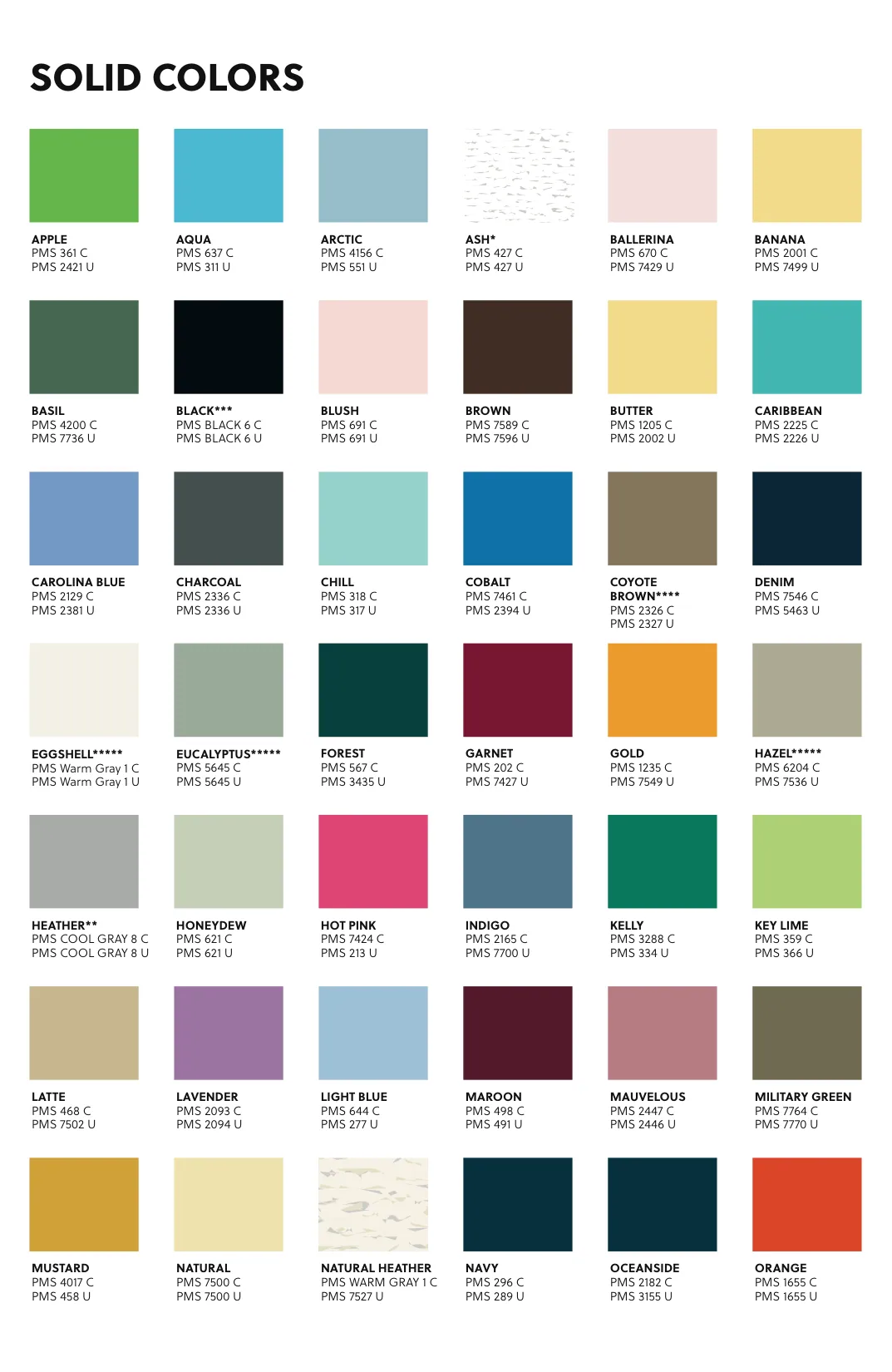 Streetwear brand — palette C colour card