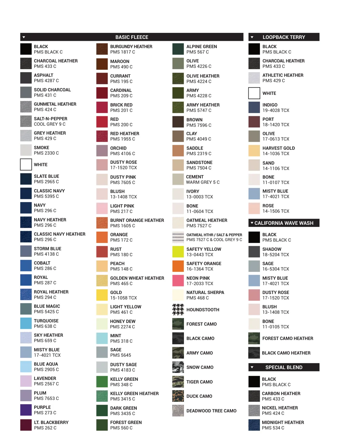 Streetwear — premium custom colour card