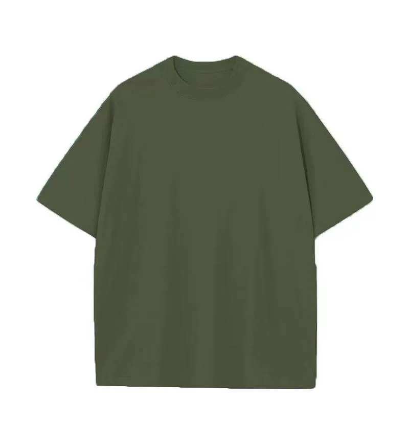 230gsm Heavyweight Boxy Crew Tee in Army Green