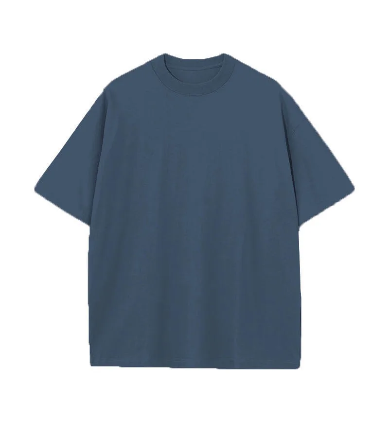 230gsm Heavyweight Boxy Crew Tee in Denim Blue