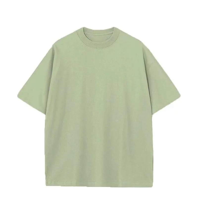 230gsm Heavyweight Boxy Crew Tee in Light Green