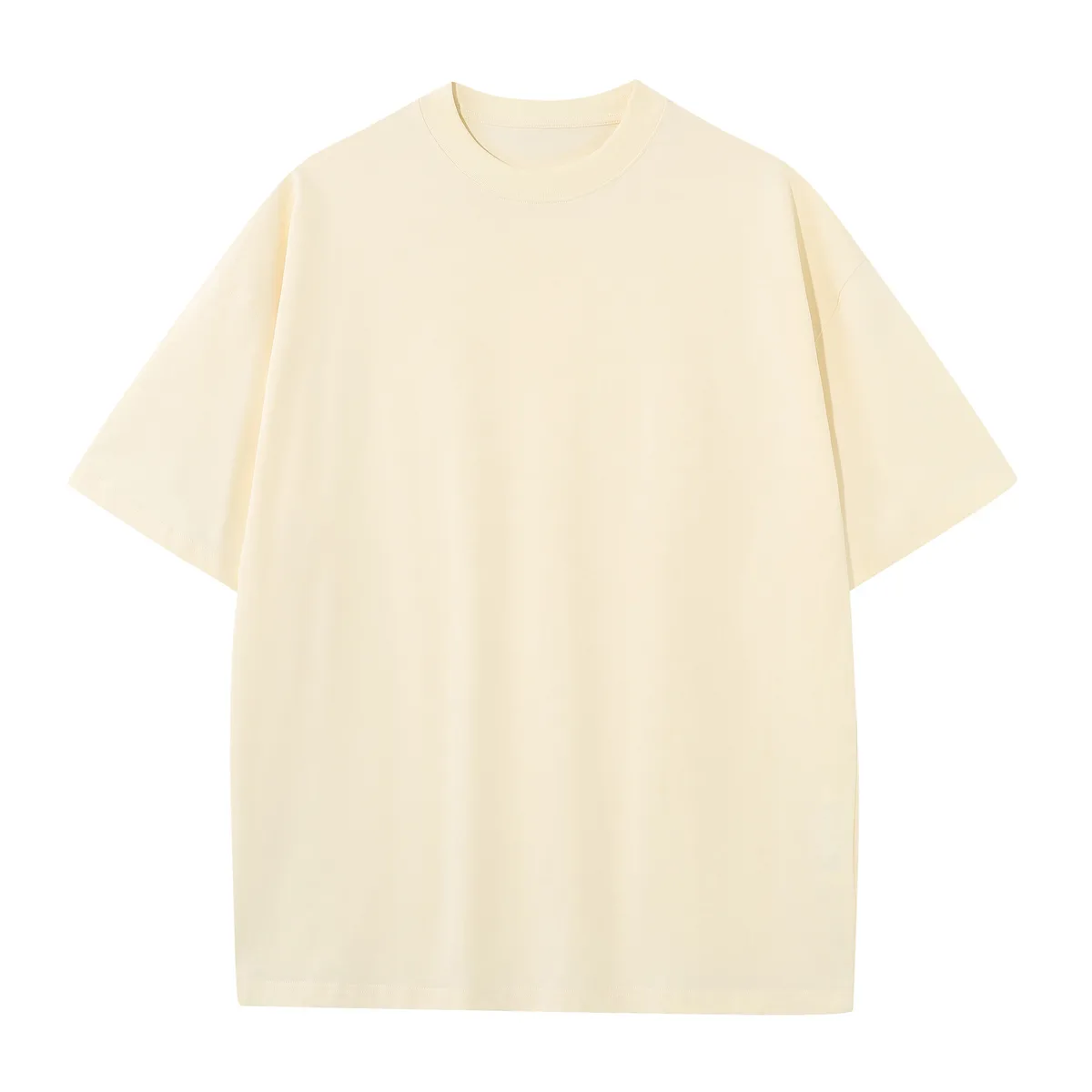 230gsm Double-Yarn Drop-Shoulder Tee in Cream