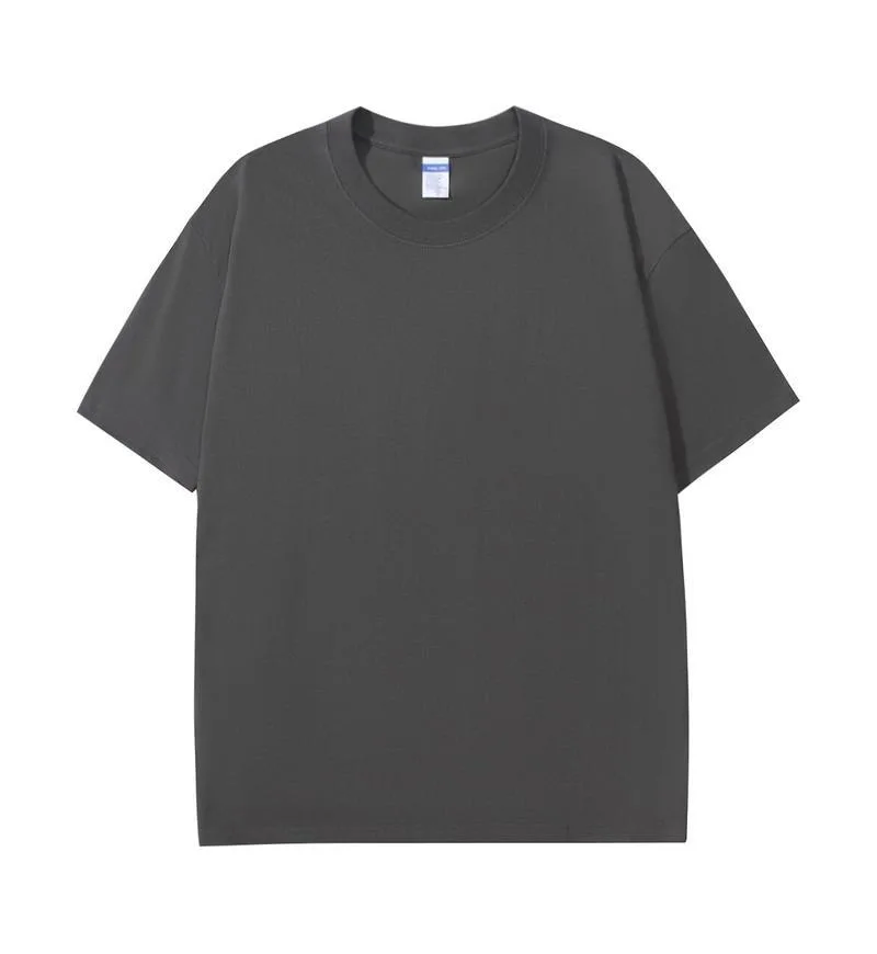 230gsm Double-Yarn Drop-Shoulder Tee in Dark Grey
