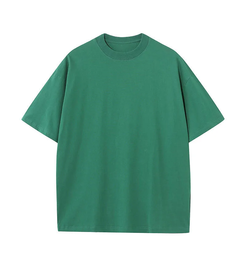 230gsm Double-Yarn Drop-Shoulder Tee in Forest Green