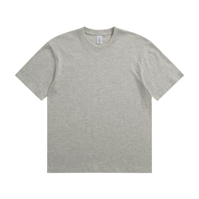 230gsm Double-Yarn Drop-Shoulder Tee in Heather Grey