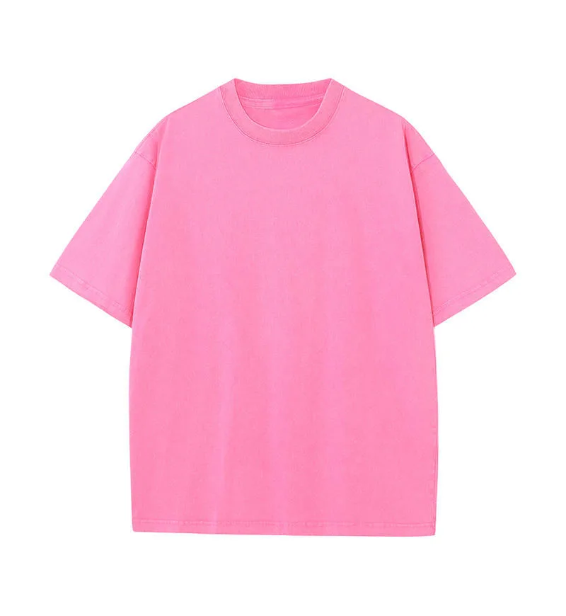 230gsm Double-Yarn Drop-Shoulder Tee in Paris Pink