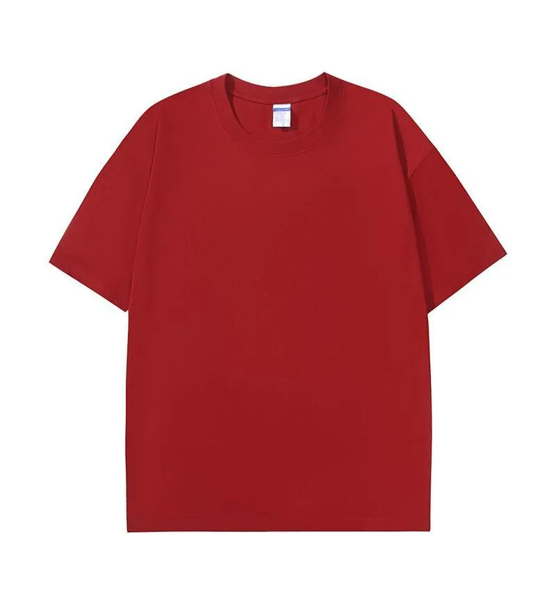 230gsm Double-Yarn Drop-Shoulder Tee in Wine