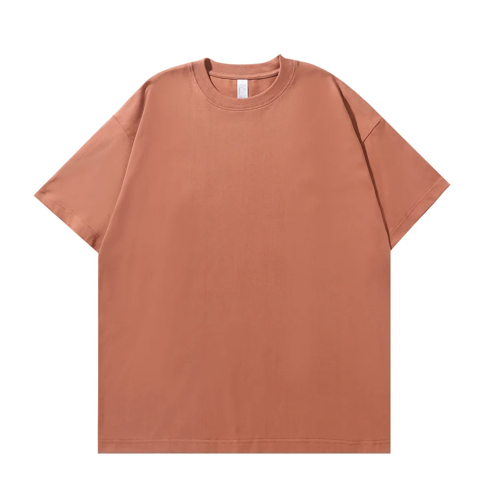 260gsm Heavyweight Drop-Shoulder Tee in Brick Red
