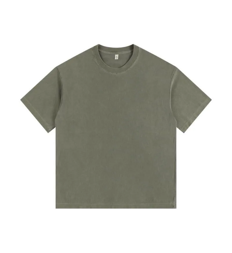 300gsm Bleach-Faded Heavy Tee in Army Green