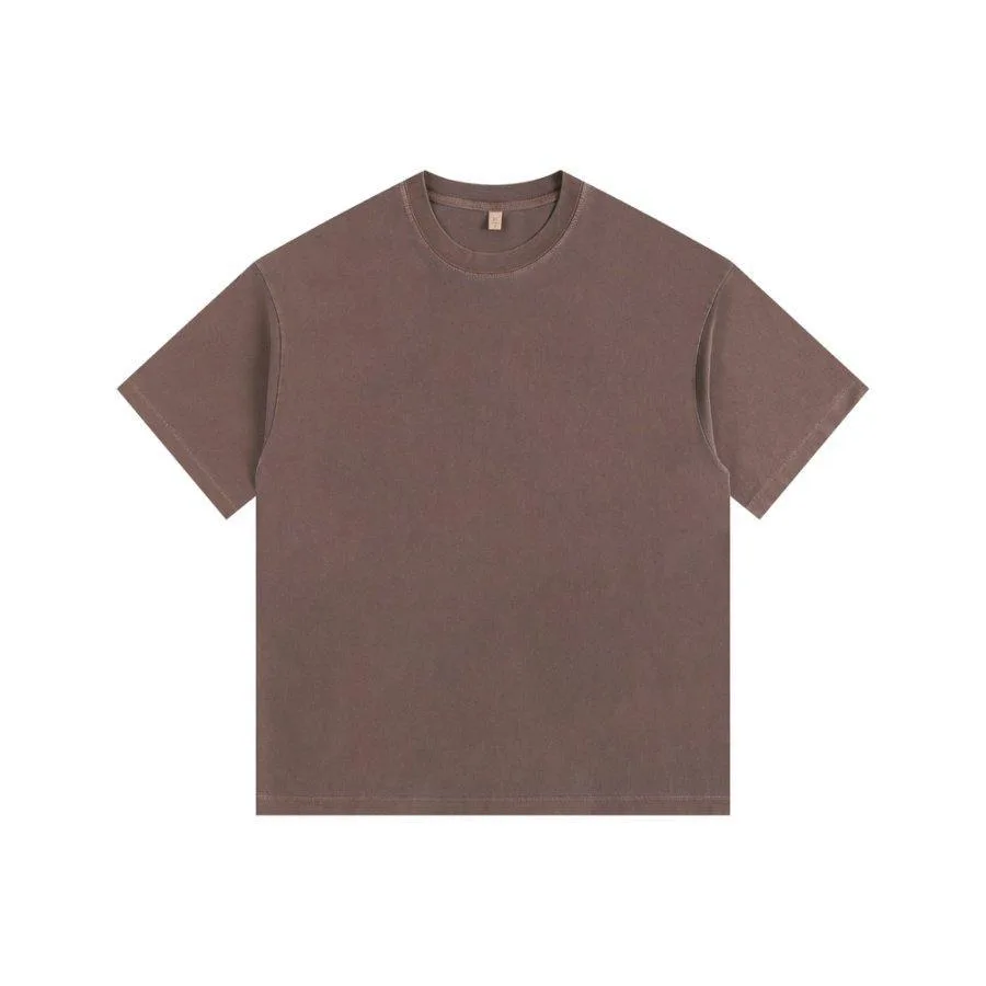 300gsm Bleach-Faded Heavy Tee in Coffee