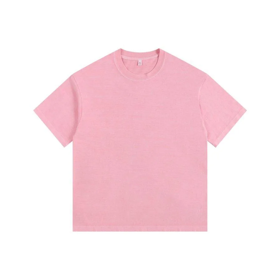 300gsm Bleach-Faded Heavy Tee in Light Pink