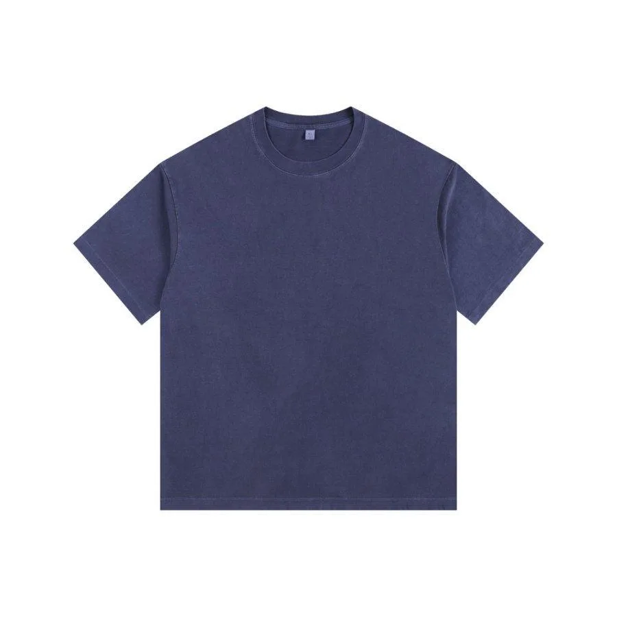300gsm Bleach-Faded Heavy Tee in Navy