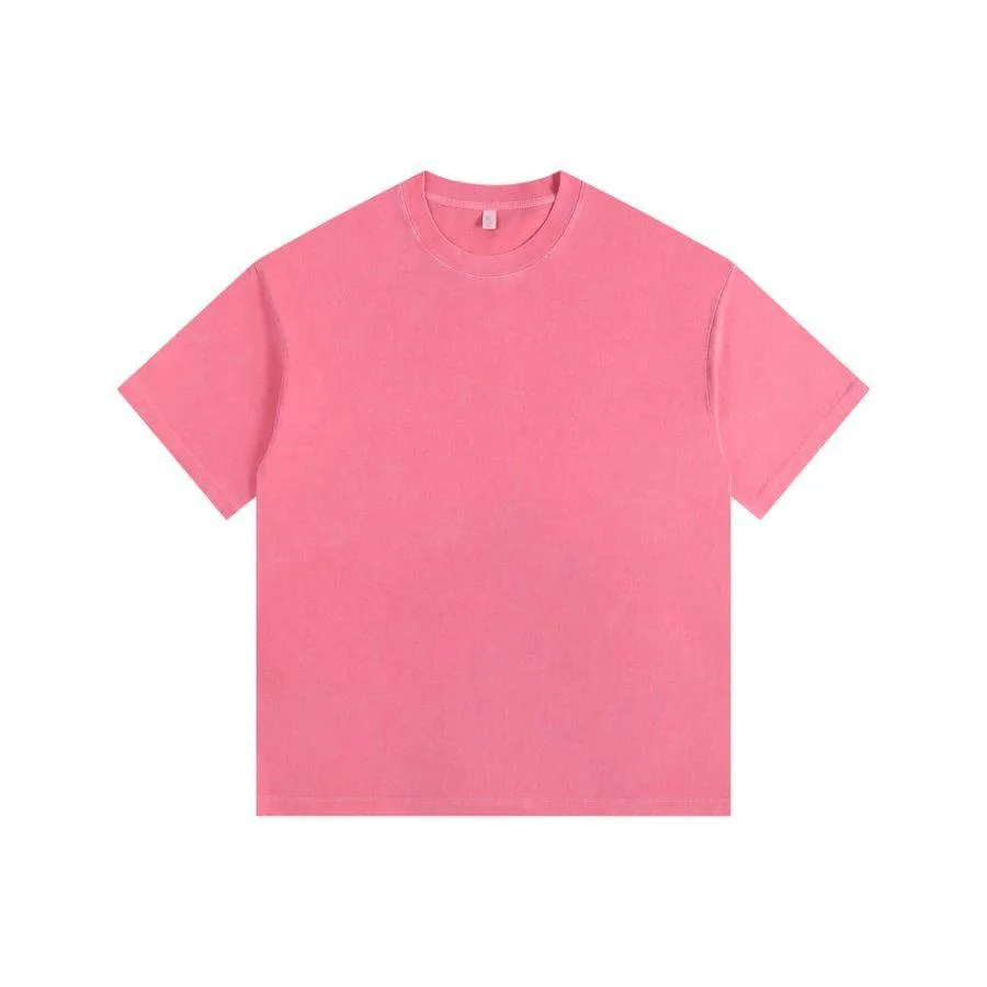 300gsm Bleach-Faded Heavy Tee in Watermelon Red