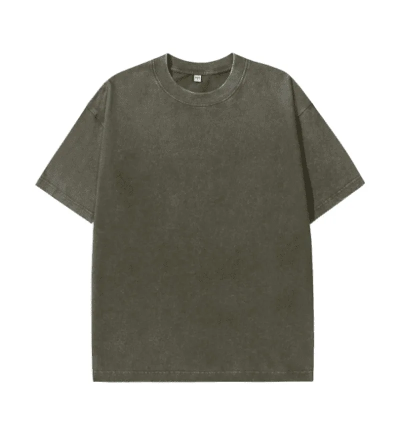 230gsm Kids Washed Vintage Tee in Army Green