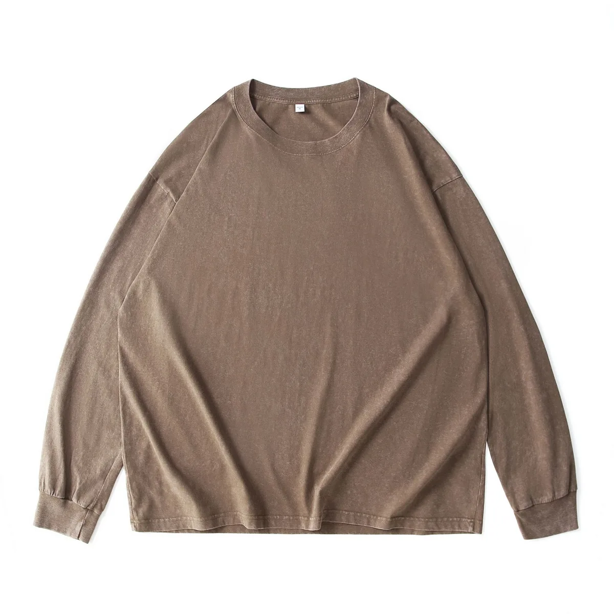 230gsm Snow-Washed Long Sleeve in Coffee