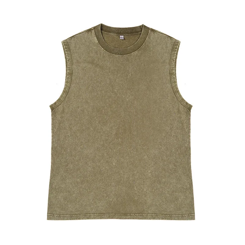 230gsm Oversized Tank Top in Army Green