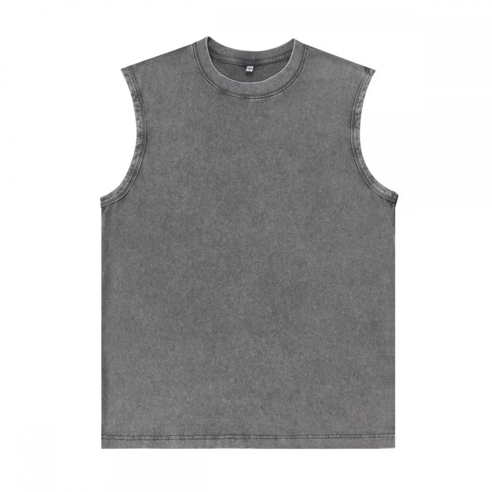 230gsm Oversized Tank Top in Grey