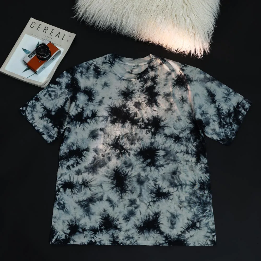 230gsm Tie-Dye Washed Tee in Bleach-Wash Apricot