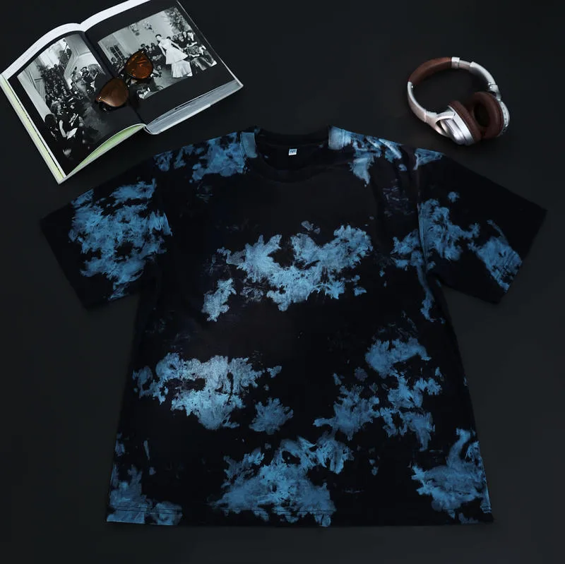 230gsm Tie-Dye Washed Tee in Cloud Blue
