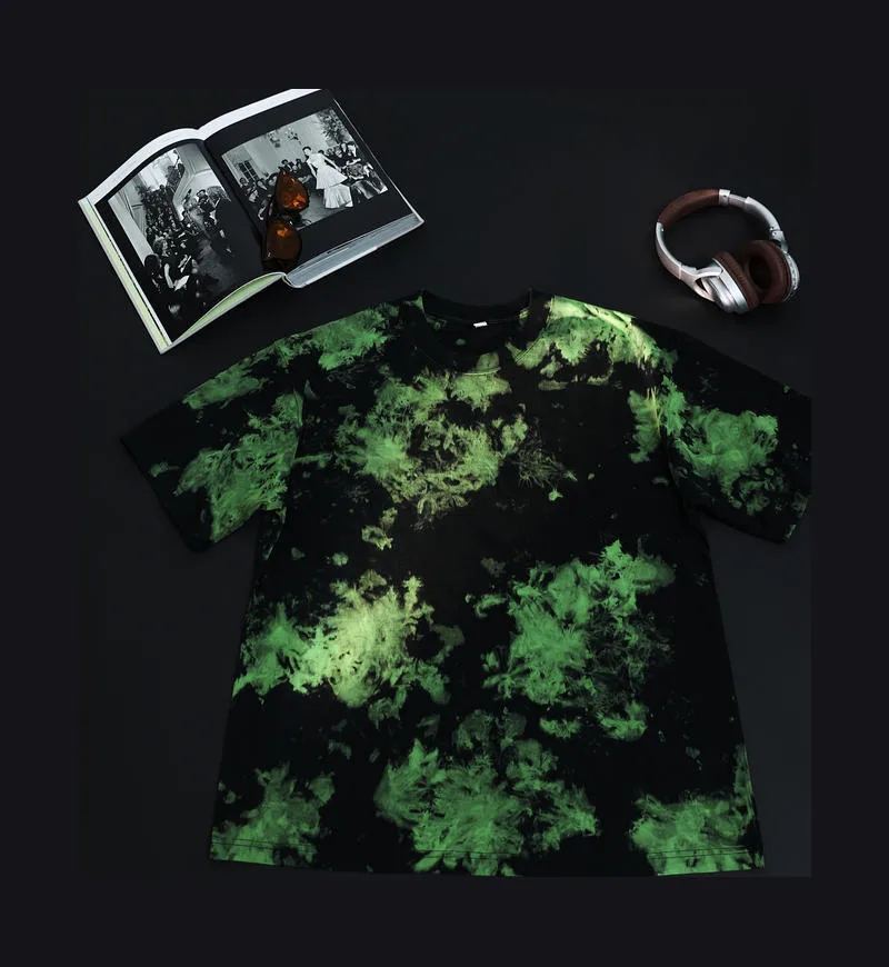 230gsm Tie-Dye Washed Tee in Cloud Green